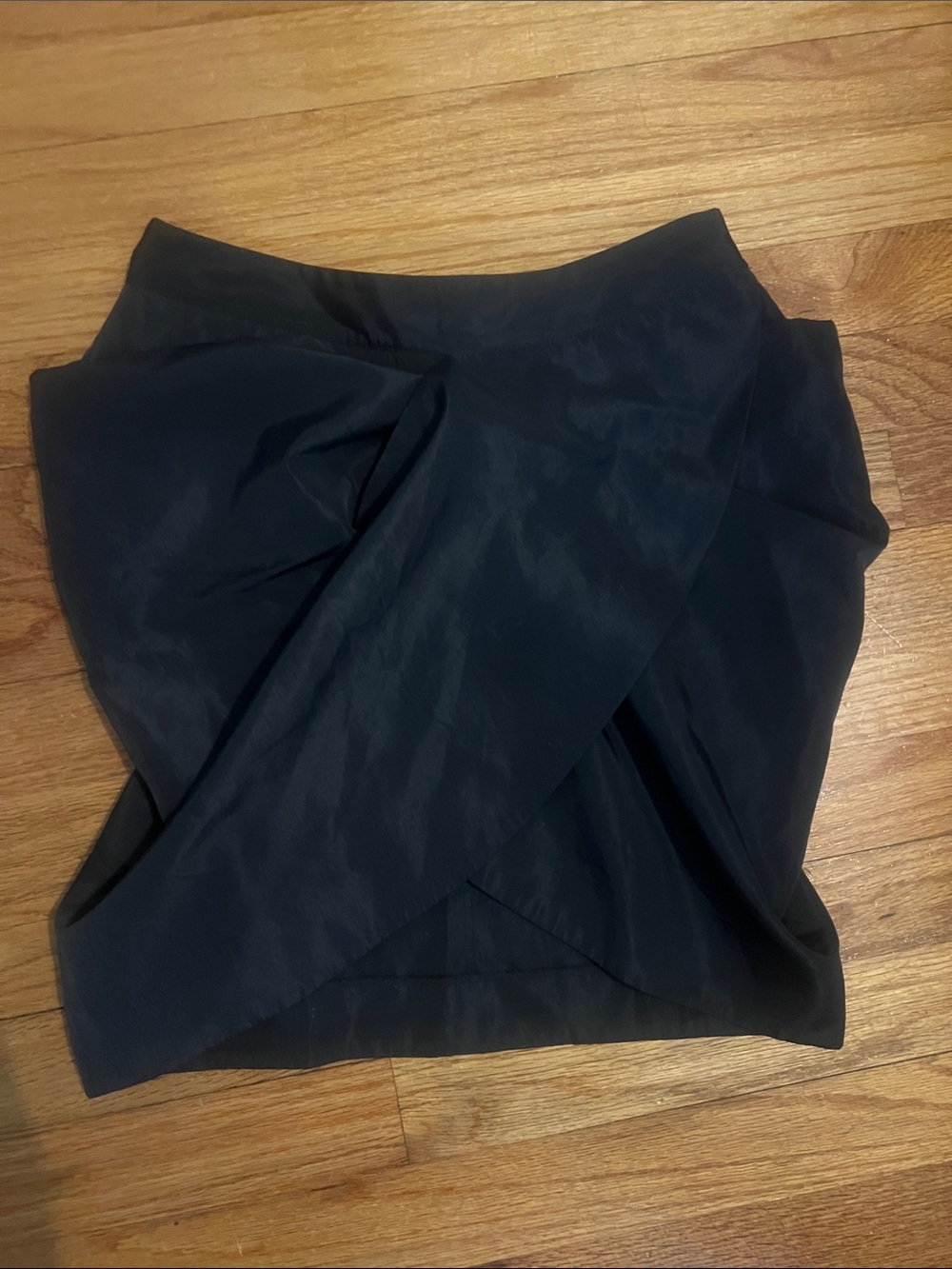 Leith Black Wrap Tulip Mini Skirt